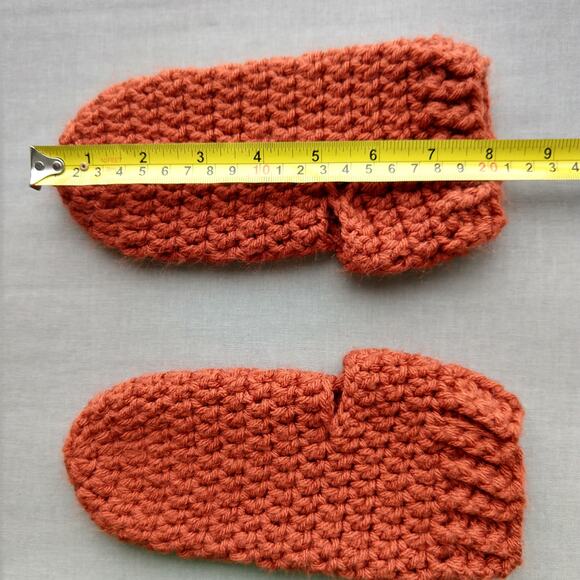 Pumpkin Spice Crochet Thumbless Mittens adult sized warm winter phone addiction - Picture 7 of 9